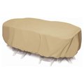 Two Dogs Designs Two Dogs Designs 92 in. Oval-Rectangle Table Set Cover - Khaki 2D-PF92605